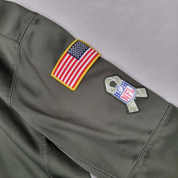 Las Vegas Raiders On Field Nike Mens Small Pullover Military Green Dri Fit USA - Picture 9 of 9